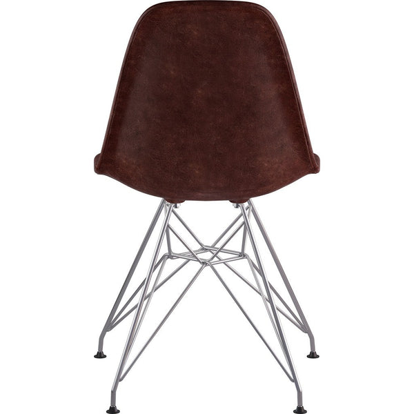 NyeKoncept Mid Century Eiffel Side Chair | Aged Cognac/Nickel 331014EM1