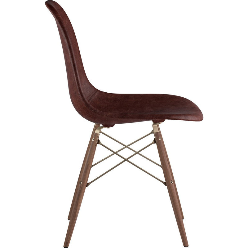NyeKoncept Mid Century Dowel Side Chair | Aged Cognac/Brass 331014EW2