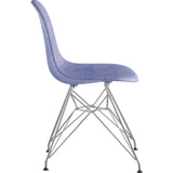NyeKoncept Mid Century Eiffel Side Chair | Weathered Blue/Nickel 331015EM1