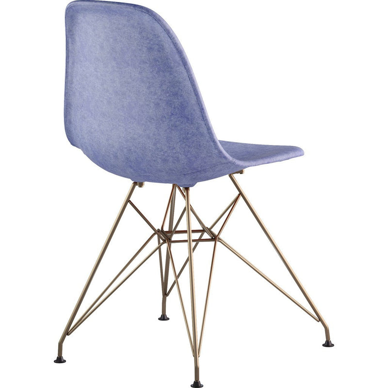 NyeKoncept Mid Century Eiffel Side Chair | Weathered Blue/Brass 331015EM2