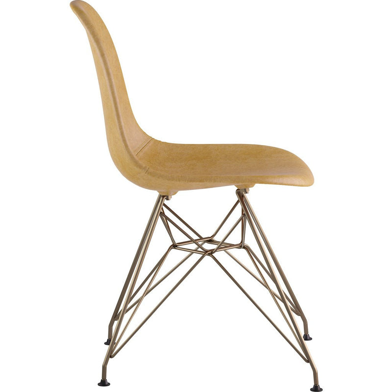 NyeKoncept Mid Century Eiffel Side Chair | Aged Maple/Brass 331016EM2