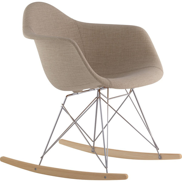 NyeKoncept Mid Century Rocker Chair | Light Sand/Nickel 332001RO1