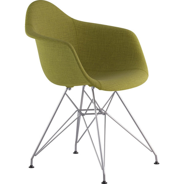 NyeKoncept Mid Century Eiffel Arm Chair | Avocado Green/Nickel 332002EM1