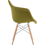 NyeKoncept Mid Century Dowel  Arm Chair | Avocado Green/Nickel 332002EW1