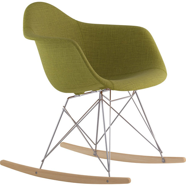 NyeKoncept Mid Century Rocker Chair | Avocado Green/Nickel 332002RO1