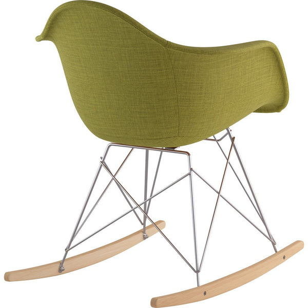 NyeKoncept Mid Century Rocker Chair | Avocado Green/Nickel 332002RO1