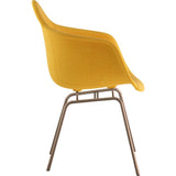 NyeKoncept Mid Century Classroom Arm Chair | Papaya Yellow/Brass 332003CL2