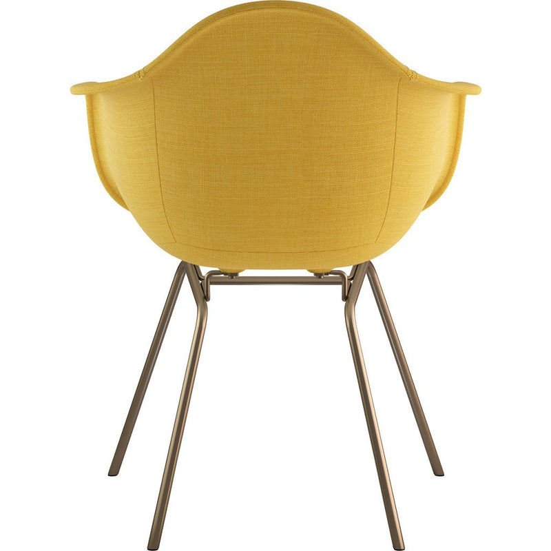NyeKoncept Mid Century Classroom Arm Chair | Papaya Yellow/Brass 332003CL2