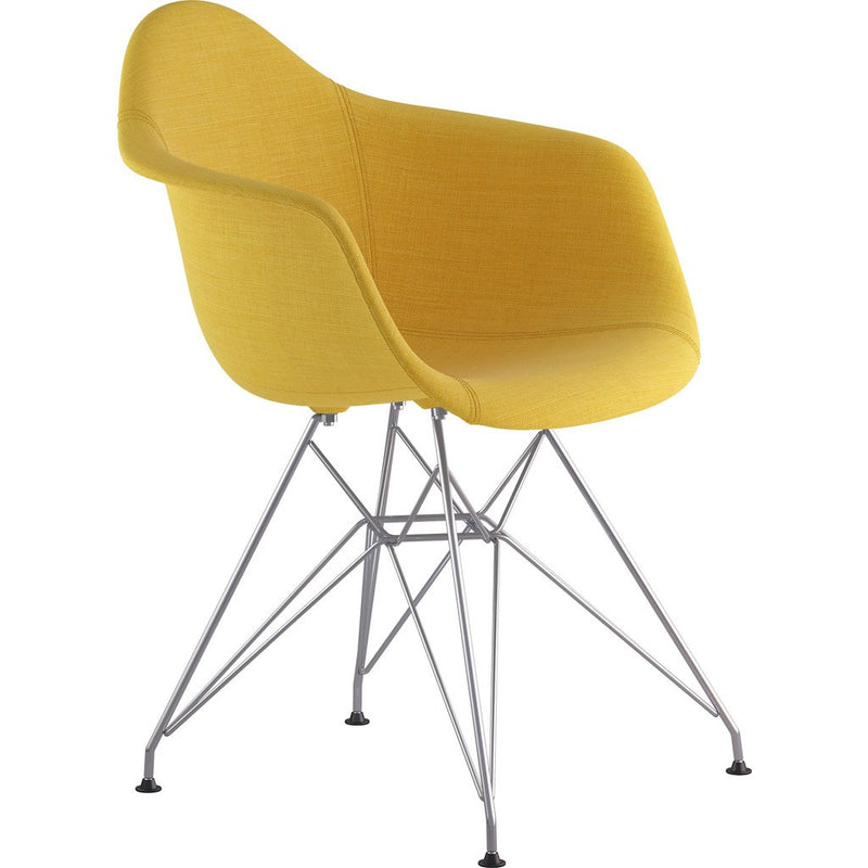 NyeKoncept Mid Century Eiffel Arm Chair | Papaya Yellow/Nickel 332003EM1