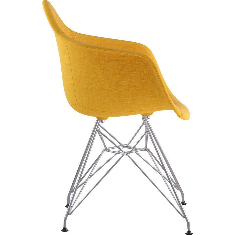 NyeKoncept Mid Century Eiffel Arm Chair | Papaya Yellow/Nickel 332003EM1