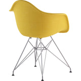 NyeKoncept Mid Century Eiffel Arm Chair | Papaya Yellow/Nickel 332003EM1