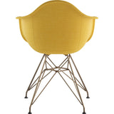 NyeKoncept Mid Century Eiffel Arm Chair | Papaya Yellow/Brass 332003EM2