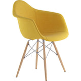 NyeKoncept Mid Century Dowel  Arm Chair | Papaya Yellow/Nickel 332003EW1