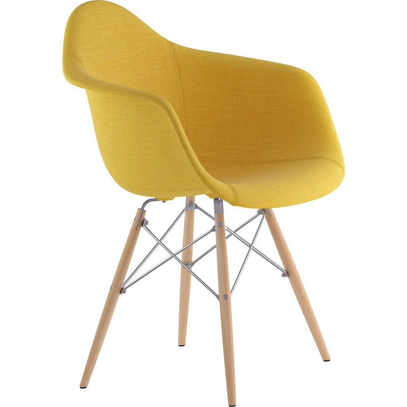 NyeKoncept Mid Century Dowel  Arm Chair | Papaya Yellow/Nickel 332003EW1
