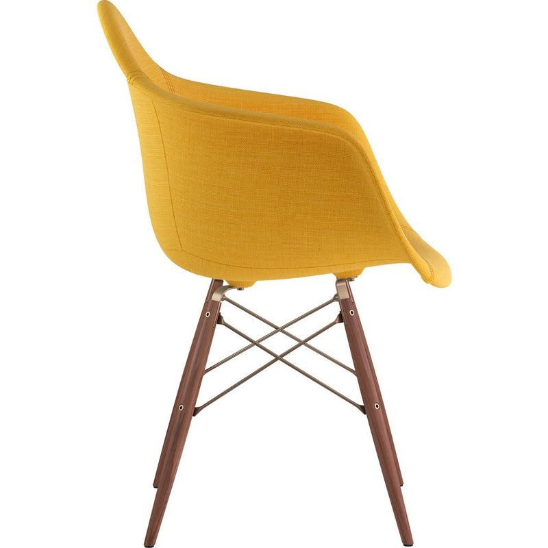NyeKoncept Mid Century Dowel  Arm Chair | Papaya Yellow/Brass 332003EW2