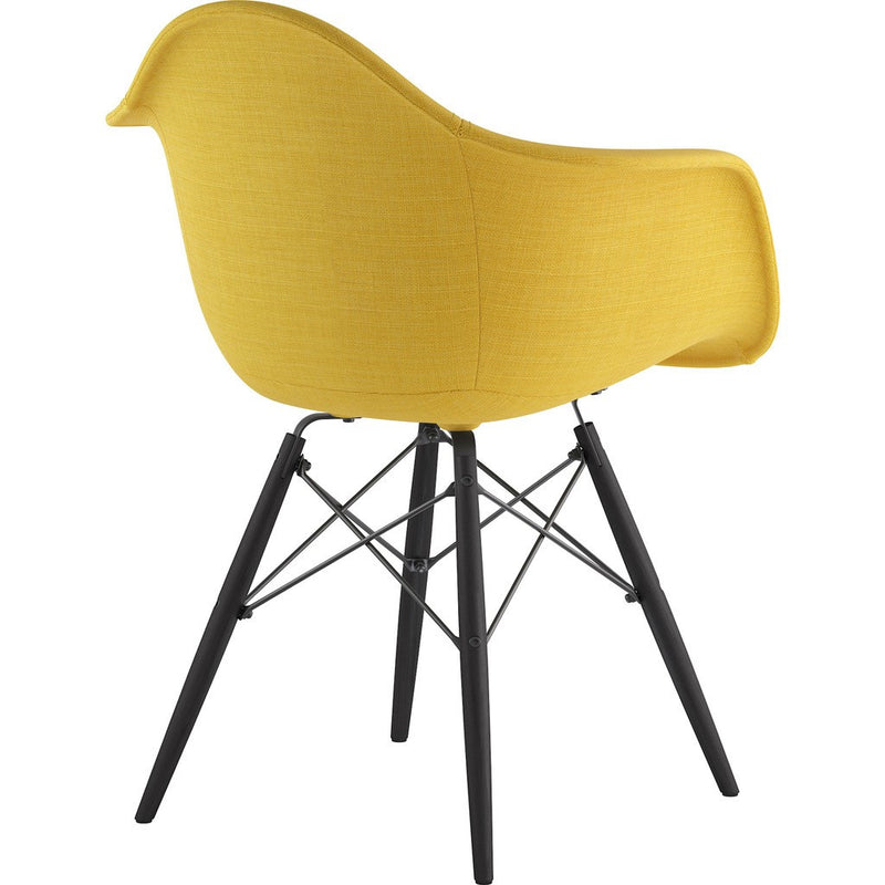 NyeKoncept Mid Century Dowel  Arm Chair | Papaya Yellow/Gunmetal 332003EW3
