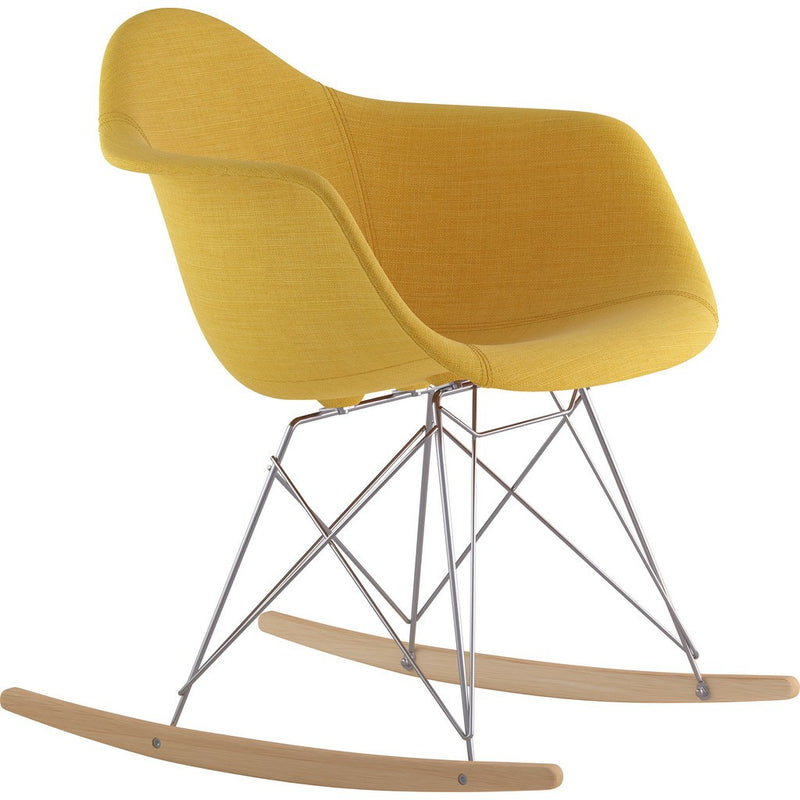 NyeKoncept Mid Century Rocker Chair | Papaya Yellow/Nickel 332003RO1