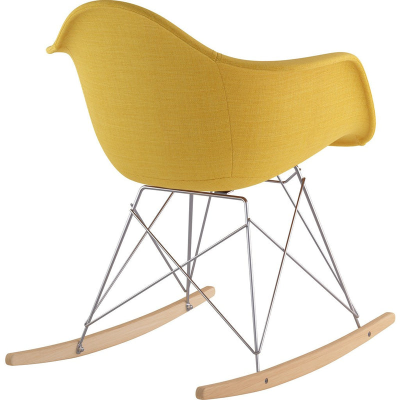 NyeKoncept Mid Century Rocker Chair | Papaya Yellow/Nickel 332003RO1