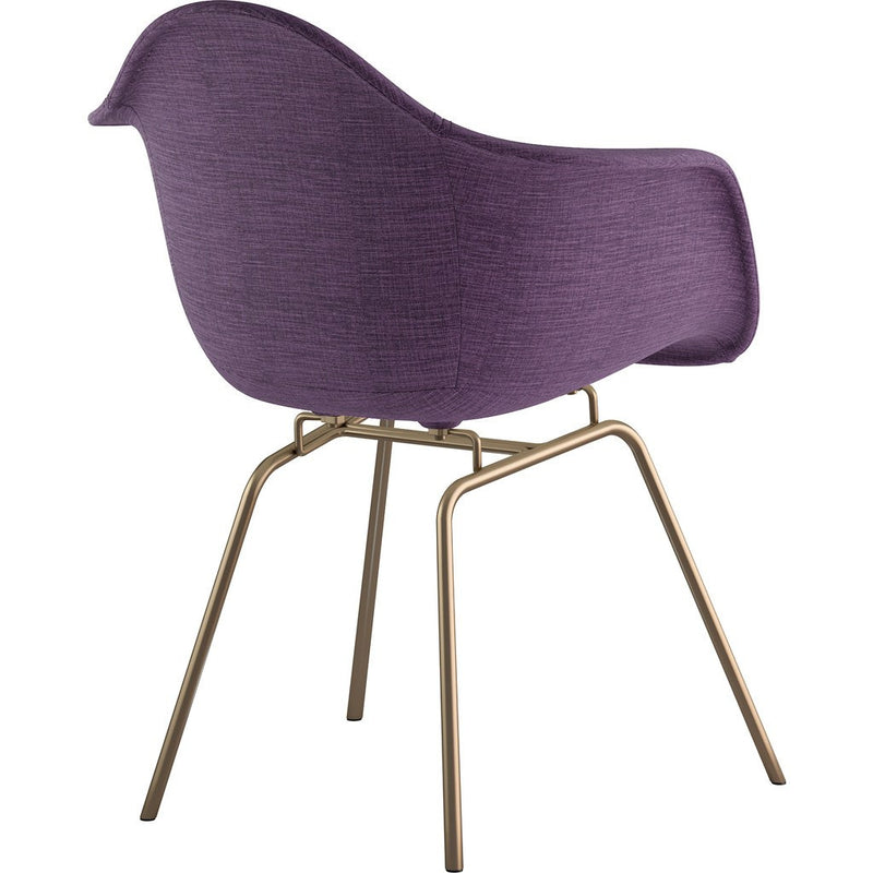 NyeKoncept Mid Century Classroom Arm Chair | Plum Purple/Brass 332005CL2