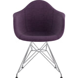 NyeKoncept Mid Century Eiffel  Arm Chair | Plum Purple/Nickel 332005EM1