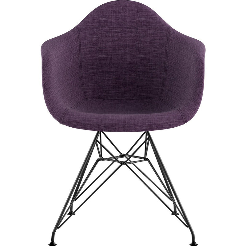 NyeKoncept Mid Century Eiffel  Arm Chair | Plum Purple/Gunmetal 332005EM3