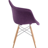 NyeKoncept Mid Century Dowel  Arm Chair | Plum Purple/Nickel 332005EW1
