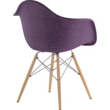 NyeKoncept Mid Century Dowel  Arm Chair | Plum Purple/Nickel 332005EW1