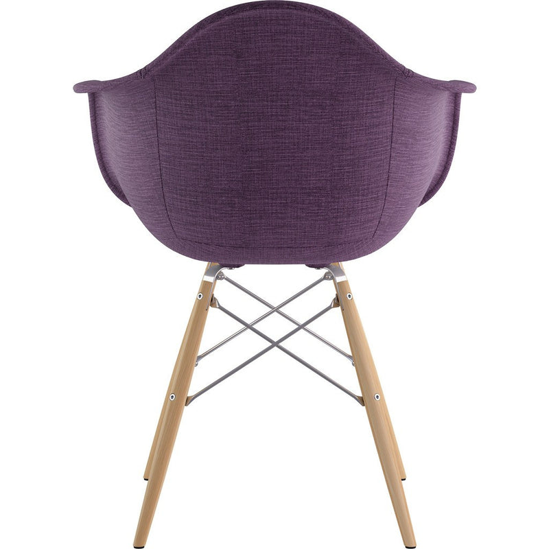 NyeKoncept Mid Century Dowel  Arm Chair | Plum Purple/Nickel 332005EW1