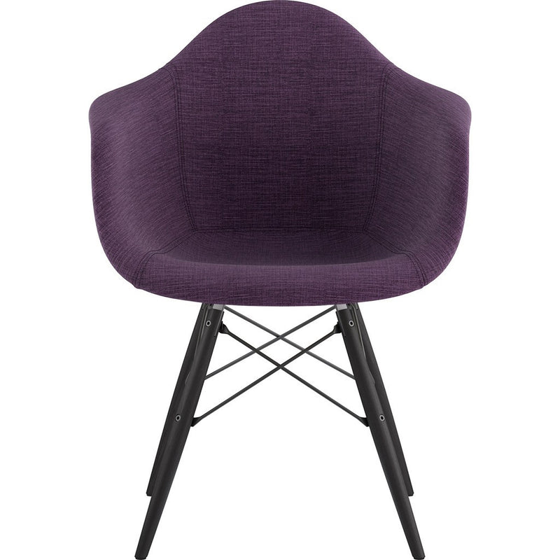 NyeKoncept Mid Century Dowel  Arm Chair | Plum Purple/Gunmetal 332005EW3