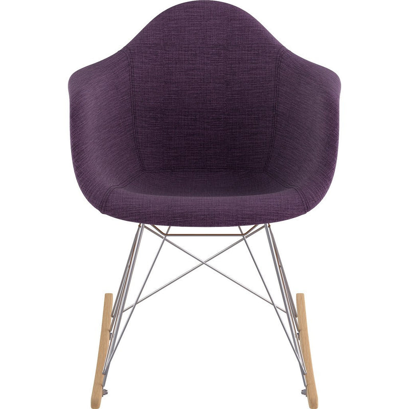 NyeKoncept Mid Century Rocker Chair | Plum Purple/Nickel 332005RO1