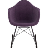 NyeKoncept Mid Century Rocker Chair | Plum Purple/Gunmetal 332005RO3