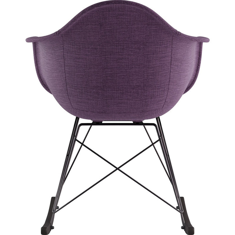 NyeKoncept Mid Century Rocker Chair | Plum Purple/Gunmetal 332005RO3