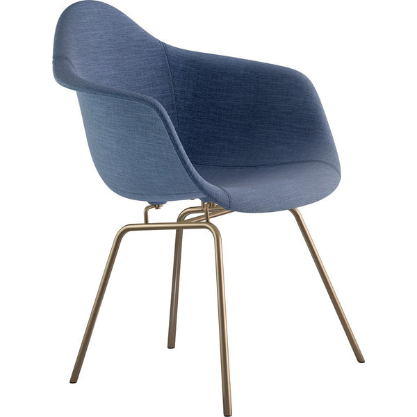 NyeKoncept Mid Century Classroom Arm Chair | Dodger Blue/Brass 332006CL2