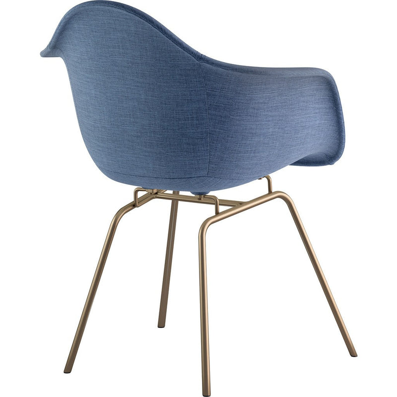 NyeKoncept Mid Century Classroom Arm Chair | Dodger Blue/Brass 332006CL2