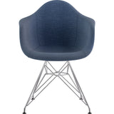 NyeKoncept Mid Century Eiffel Arm Chair | Dodger Blue/Nickel 332006EM1