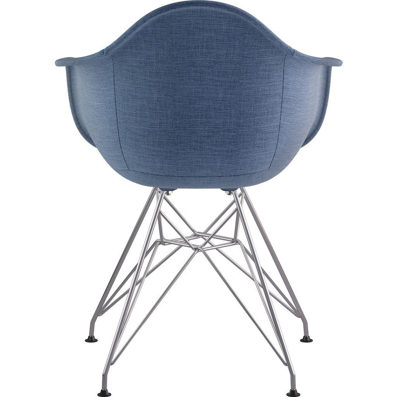 NyeKoncept Mid Century Eiffel Arm Chair | Dodger Blue/Nickel 332006EM1