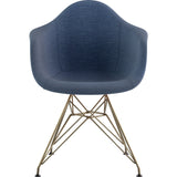 NyeKoncept Mid Century Eiffel Arm Chair | Dodger Blue/Brass 332006EM2