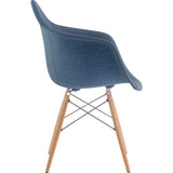 NyeKoncept Mid Century Dowel Arm Chair | Dodger Blue/Nickel 332006EW1