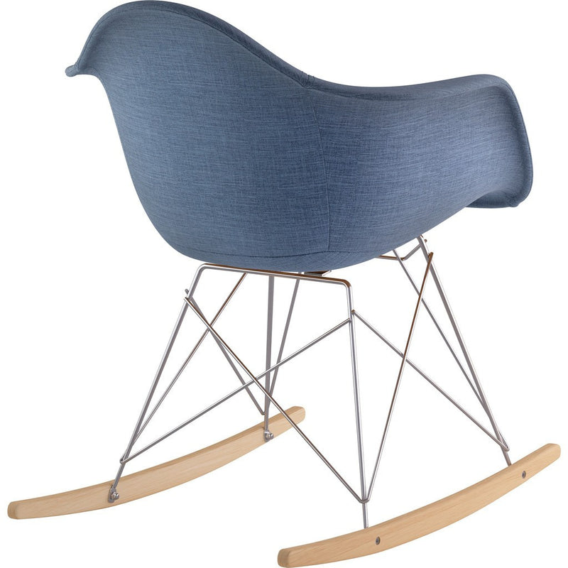 NyeKoncept Mid Century Rocker Chair | Dodger Blue/Nickel 332006RO1