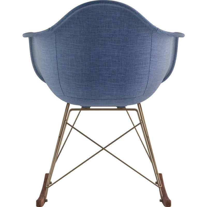 NyeKoncept Mid Century Rocker Chair | Dodger Blue/Brass 332006RO2