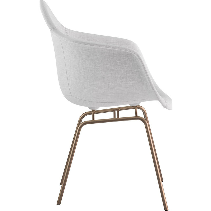 NyeKoncept Mid Century Classroom Arm Chair | Glacier White/Brass 332007CL2