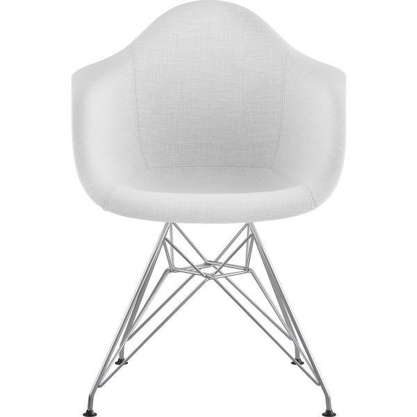 NyeKoncept Mid Century Eiffel Arm Chair | Glacier White/Nickel 332007EM1