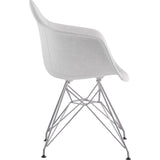 NyeKoncept Mid Century Eiffel Arm Chair | Glacier White/Nickel 332007EM1