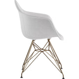 NyeKoncept Mid Century Eiffel Arm Chair | Glacier White/Brass 332007EM2
