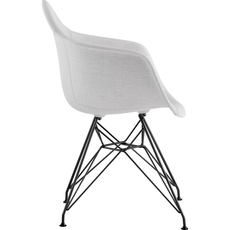 NyeKoncept Mid Century Eiffel Arm Chair | Glacier White/Gunmetal 332007EM3
