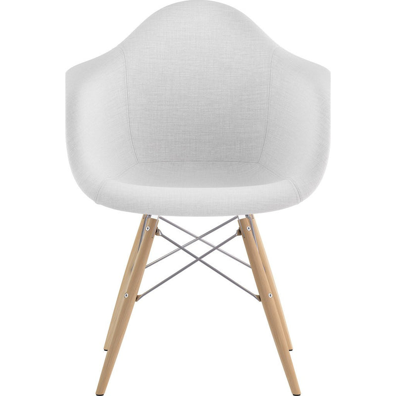 NyeKoncept Mid Century Dowel  Arm Chair | Glacier White/Nickel 332007EW1