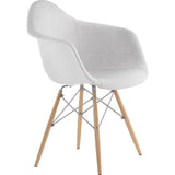 NyeKoncept Mid Century Dowel  Arm Chair | Glacier White/Nickel 332007EW1