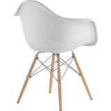 NyeKoncept Mid Century Dowel  Arm Chair | Glacier White/Nickel 332007EW1
