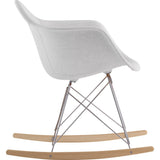 NyeKoncept Mid Century Rocker Chair | Glacier White/Nickel 332007RO1