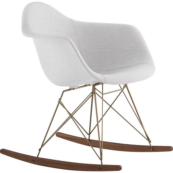 NyeKoncept Mid Century Rocker Chair | Glacier White/Brass 332007RO2